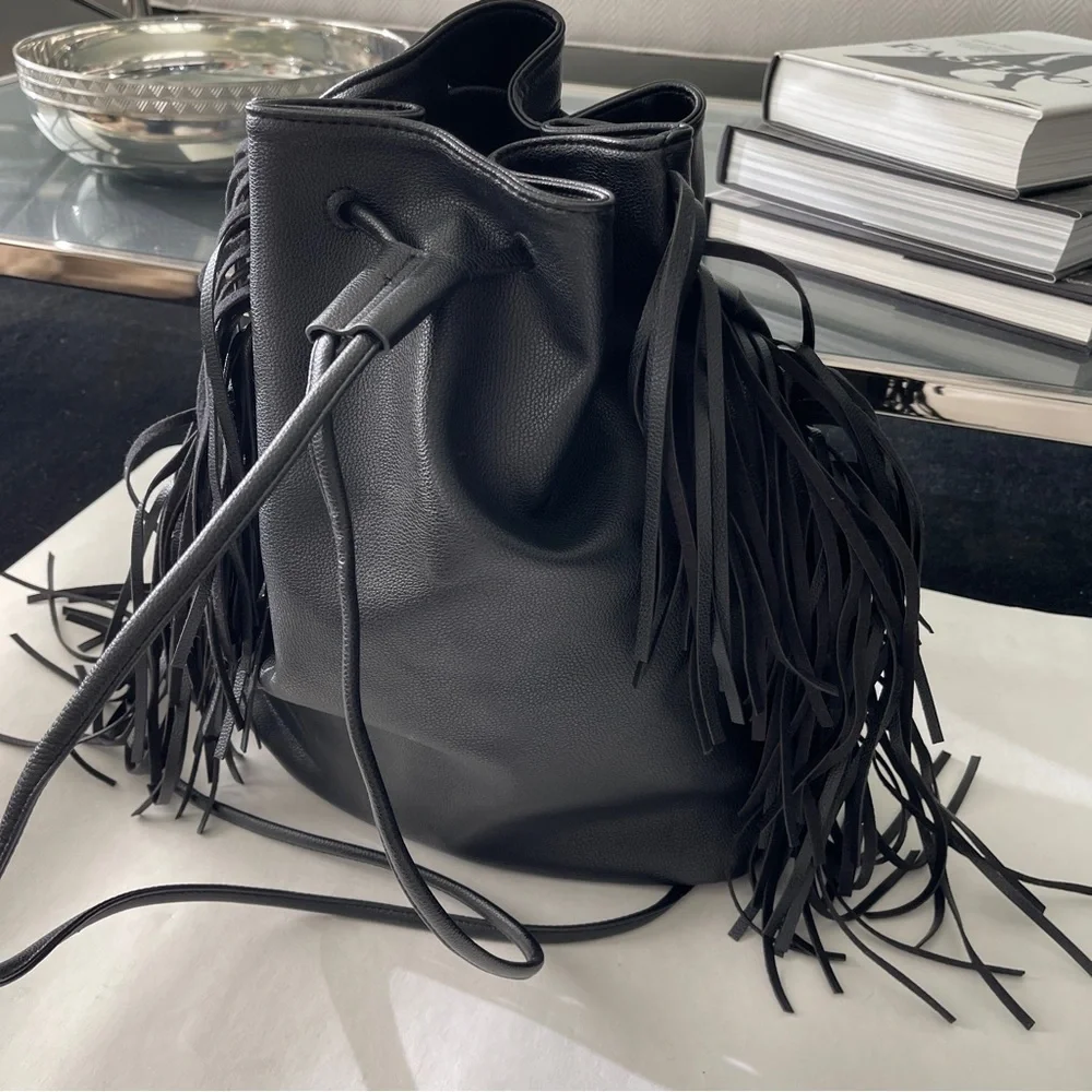 Victoria Secret Fringe Black Backpack Brand New with Tags